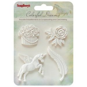 Ozdoby polimerowe Scrap Berry's Colorful Dreams, 4szt